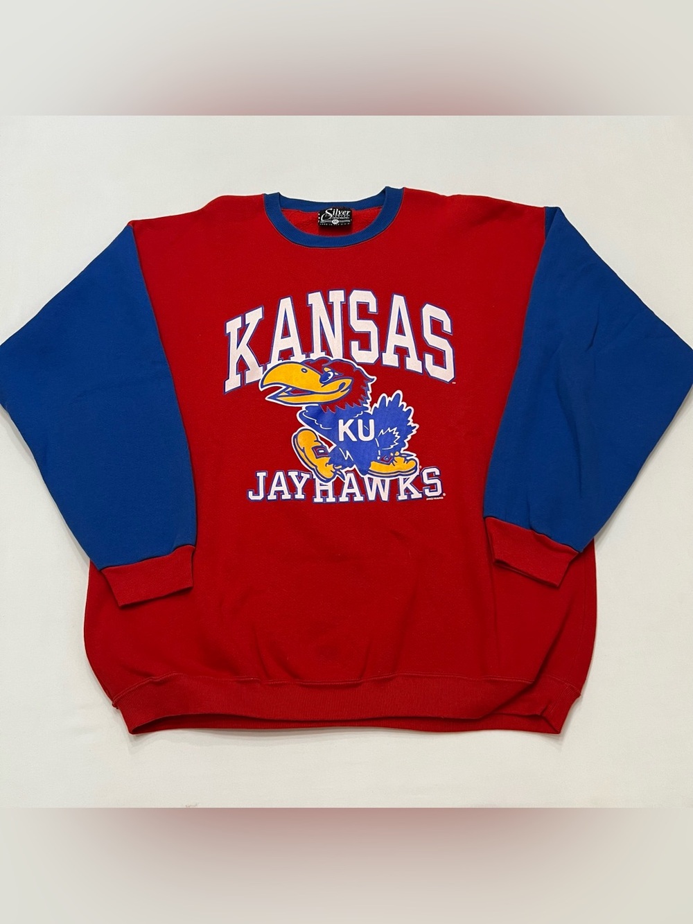 Vintage 1990s University of Kansas Jayhawks Large Graphic Sweatshirt Sz XXL USA